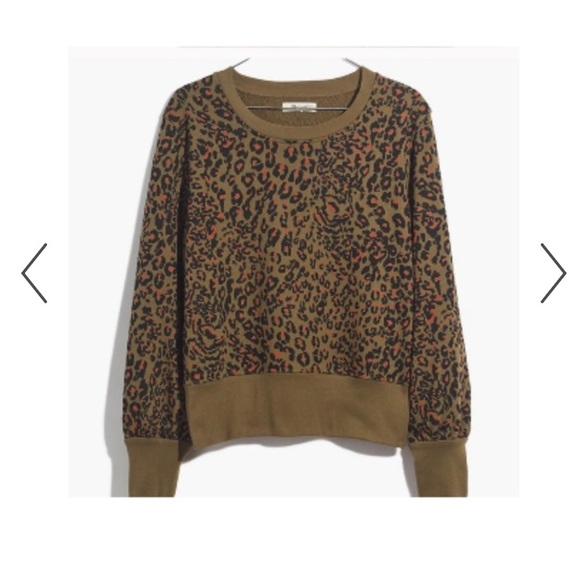 Madewell banded sweatshirt in jungle cat. - Picture 2 of 4